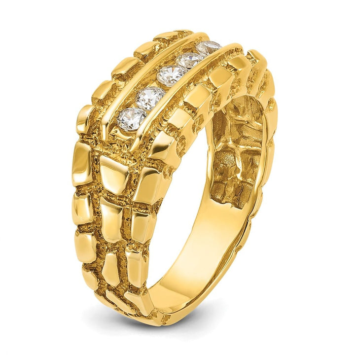 14k Yellow Gold 7.83 g 1/3 Carat Diamond Nugget Men's Ring
