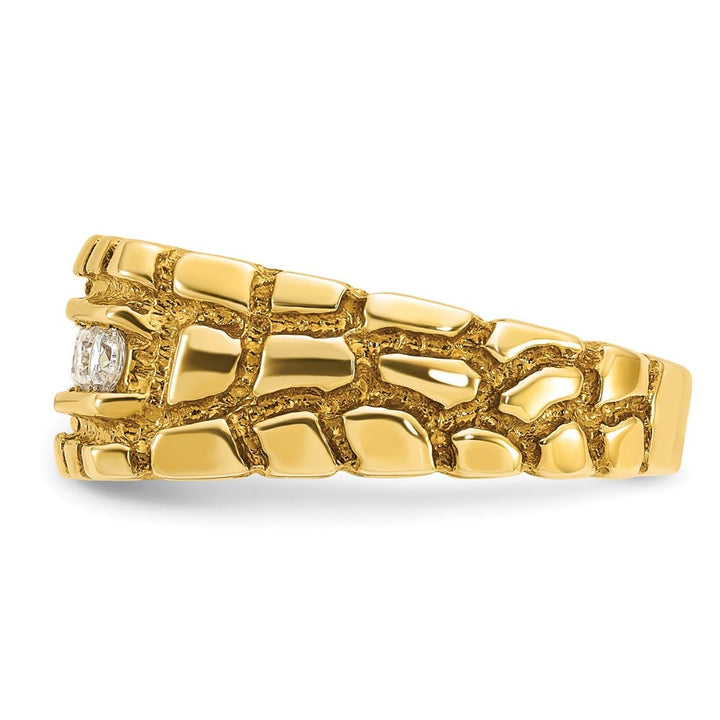 14k Yellow Gold 7.83 g 1/3 Carat Diamond Nugget Men's Ring