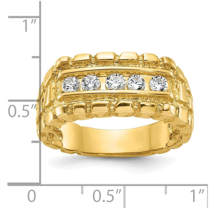 14k Yellow Gold 7.83 g 1/3 Carat Diamond Nugget Men's Ring
