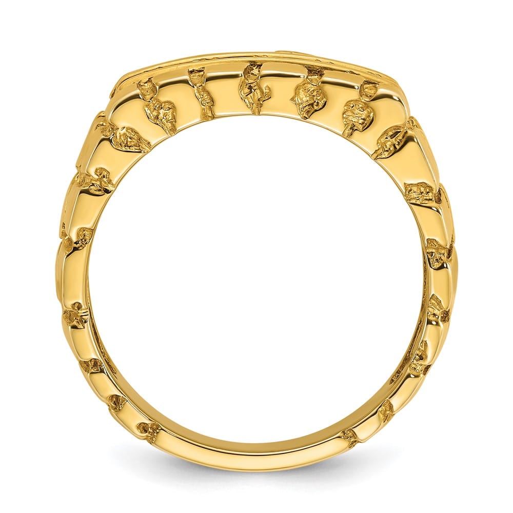 14k Yellow Gold 7.83 g 1/3 Carat Diamond Nugget Men's Ring