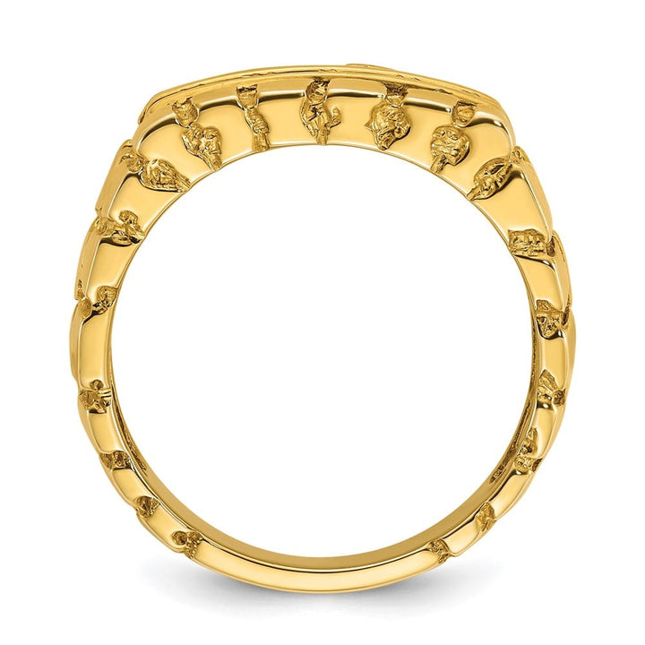14k Yellow Gold 7.83 g 1/3 Carat Diamond Nugget Men's Ring