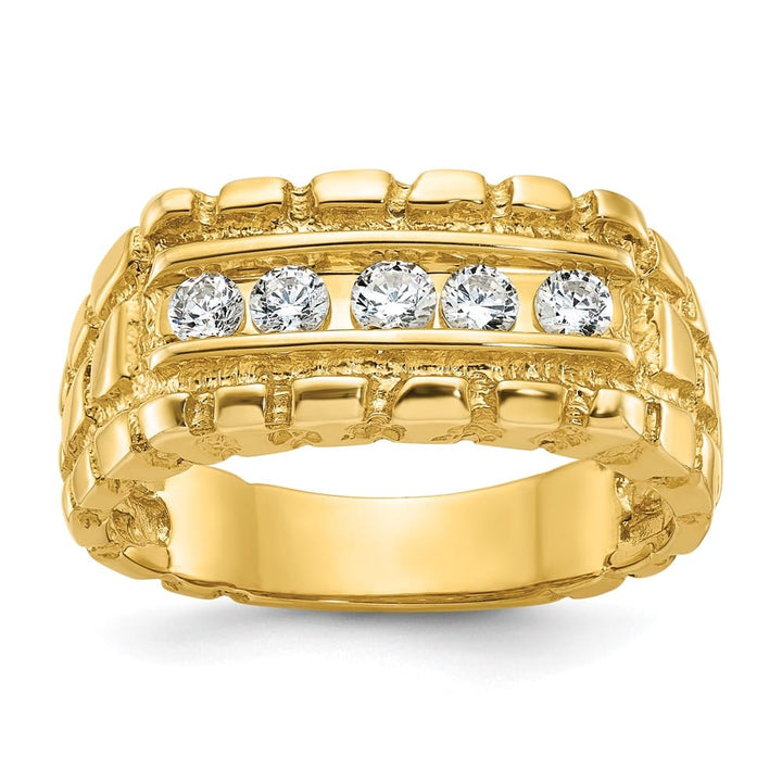 14k Yellow Gold 7.83 g 1/3 Carat Diamond Nugget Men's Ring