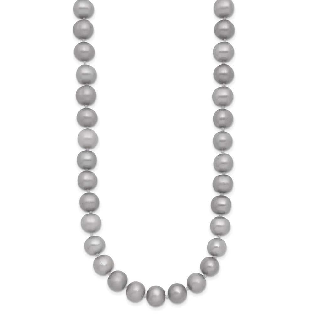 14K Yellow Gold 7-8mm Grey Near Round Cultured Pearl 20 inch Necklace