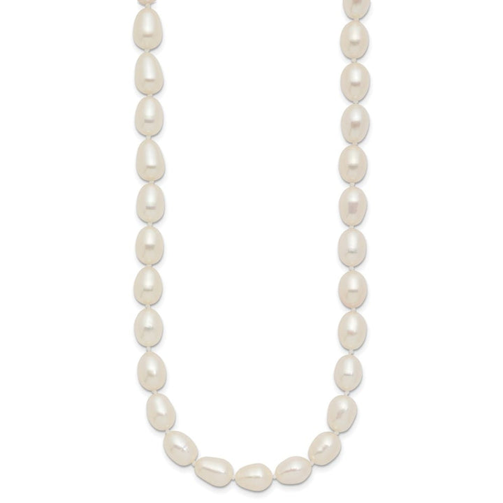 14K Yellow Gold 7-8mm White Rice Cultured Pearl 20 inch Necklace