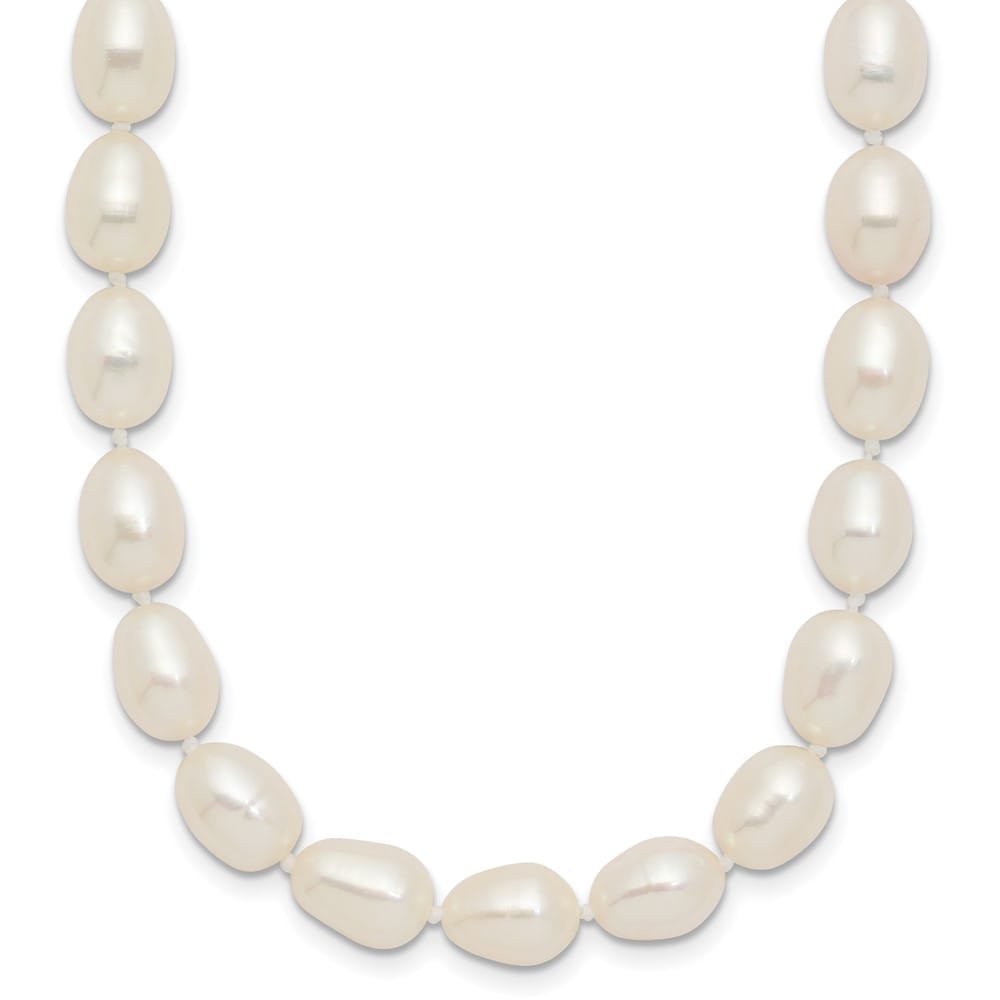 14K Yellow Gold 7-8mm White Rice Cultured Pearl 20 inch Necklace