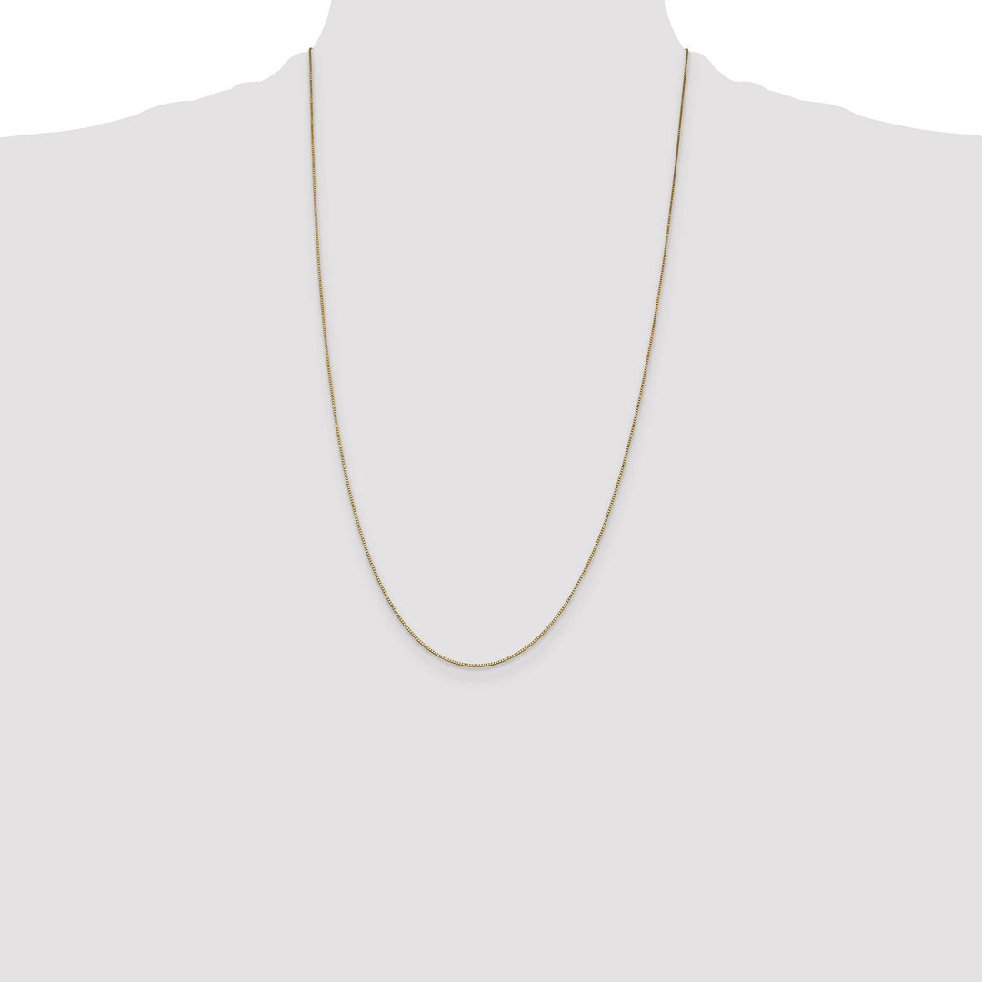 14K Yellow Gold .7mm Box Lobster Clasp Chain