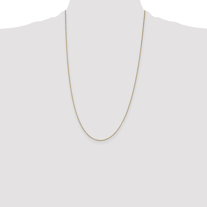 14K Yellow Gold .7mm Box Lobster Clasp Chain
