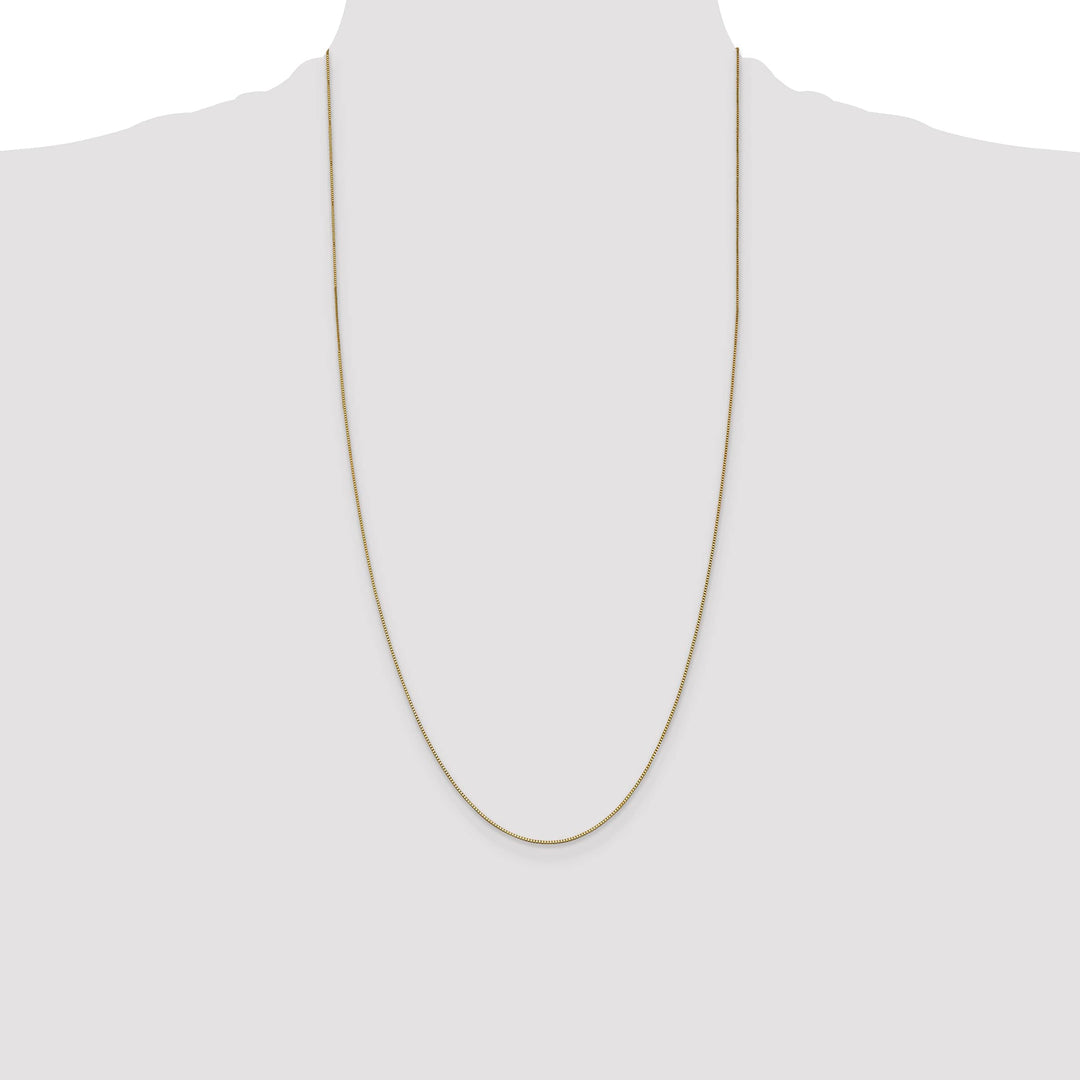 14K Yellow Gold .7mm Box Lobster Clasp Chain