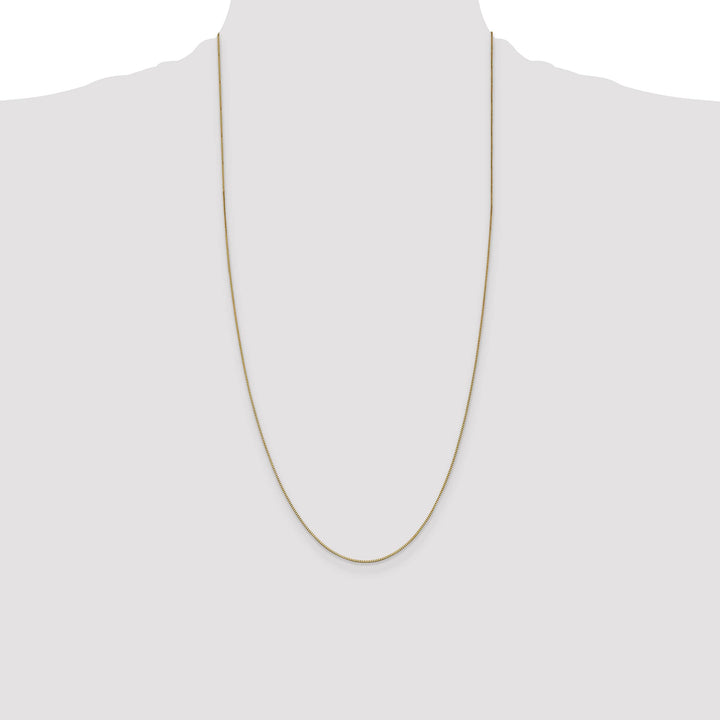 14K Yellow Gold .7mm Box Lobster Clasp Chain
