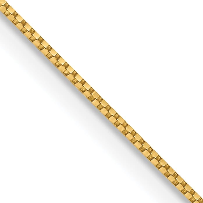 14K Yellow Gold .7mm Box Spring Ring Clasp Chain