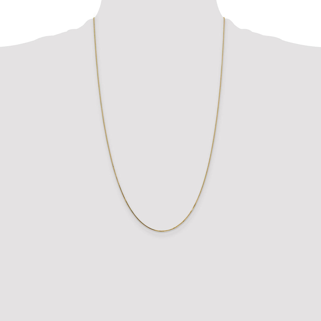 14K Yellow Gold .7mm Box Spring Ring Clasp Chain