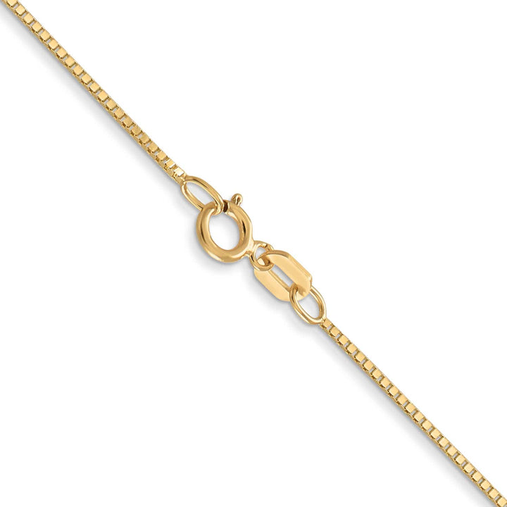 14K Yellow Gold .7mm Box Spring Ring Clasp Chain