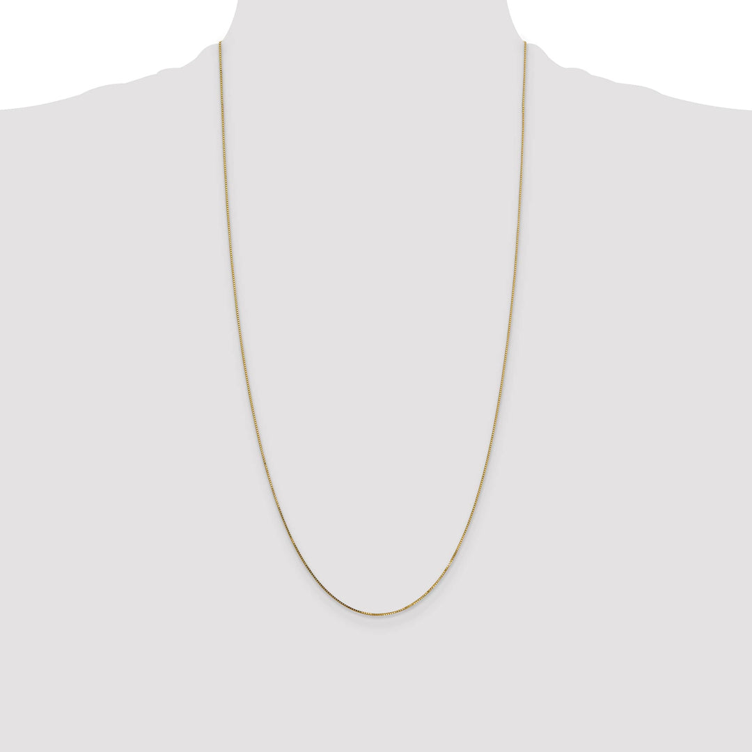 14K Yellow Gold .7mm Box Spring Ring Clasp Chain