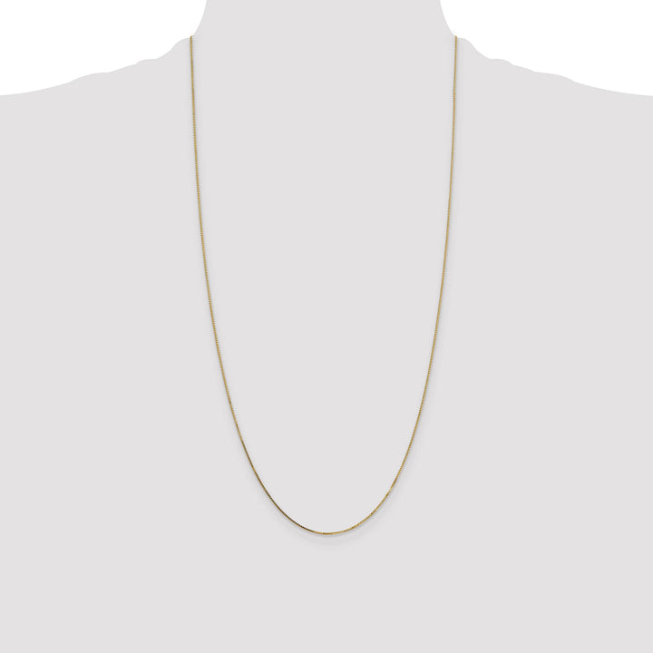 14K Yellow Gold .7mm Box Spring Ring Clasp Chain