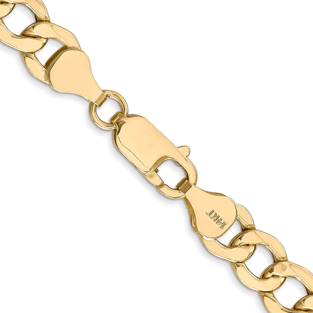 14K Yellow Gold 7mm Semi-Solid Curb Chain 26 Inch