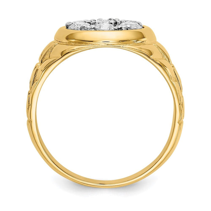 14k Yellow Gold 8.08 g 1 Carat Diamond Cluster Men's Ring