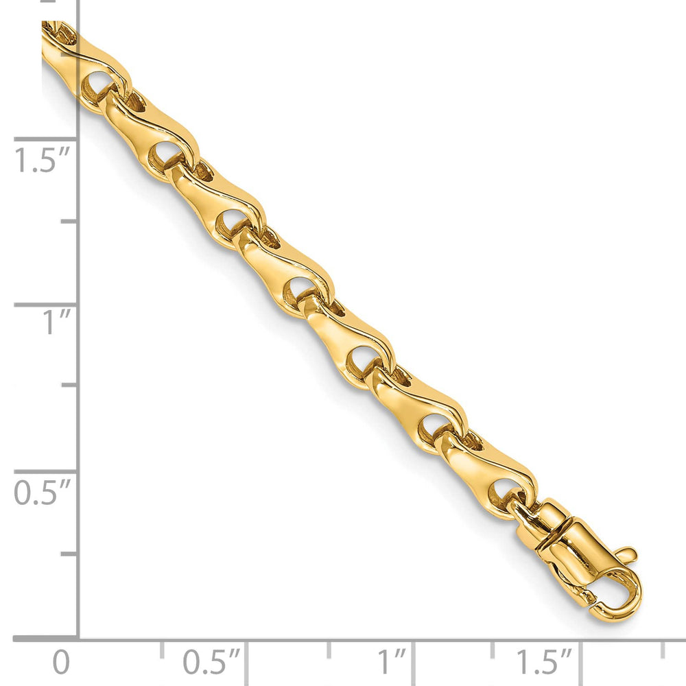 14K Yellow Gold 8. 3.9mm Hand Fancy Link Bracelet