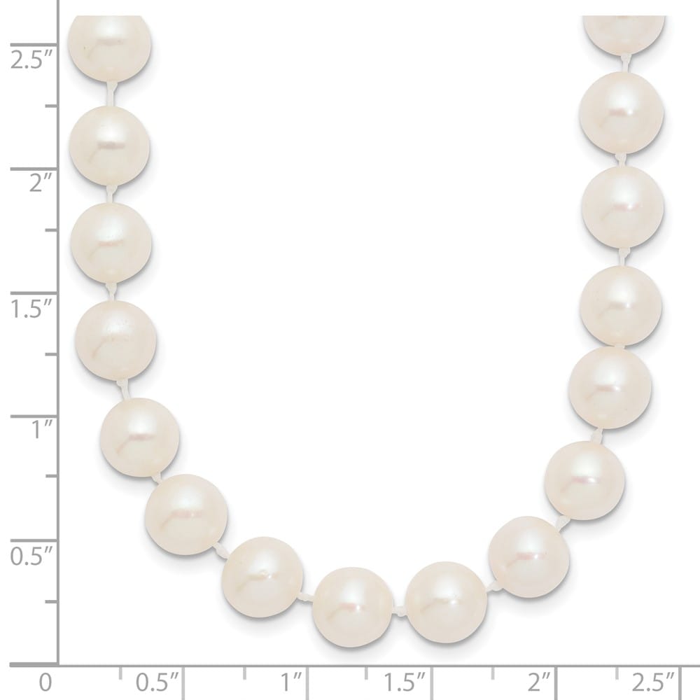 14K Yellow Gold 8-9mm White Near-Round Cultured Pearl 18 inch Necklace