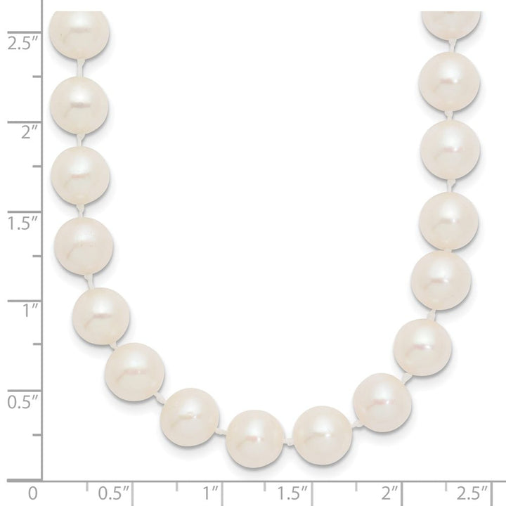 14K Yellow Gold 8-9mm White Near-Round Cultured Pearl 18 inch Necklace