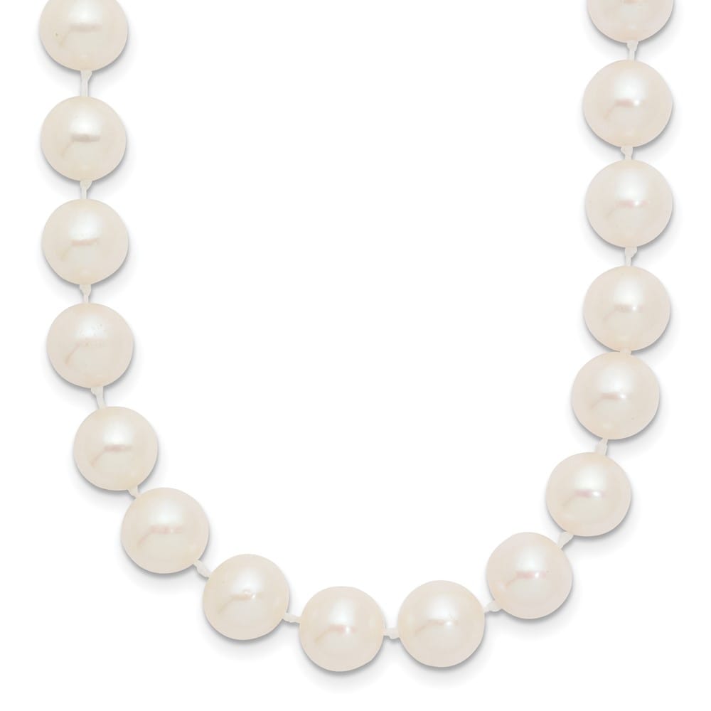 14K Yellow Gold 8-9mm White Near-Round Cultured Pearl 18 inch Necklace