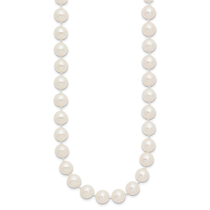 14K Yellow Gold 8-9mm White Near-Round Cultured Pearl 20 inch Necklace