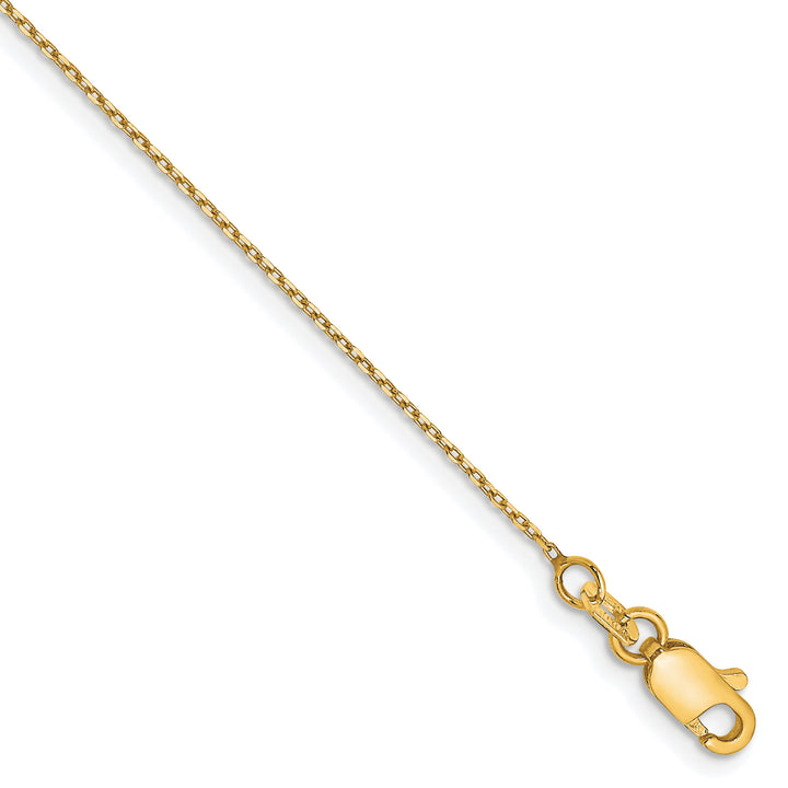 14K Yellow Gold .8mm D C Forzantine Cable Anklet
