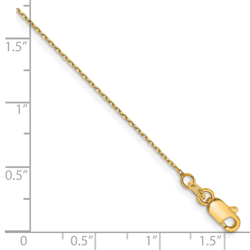 14K Yellow Gold .8mm D C Forzantine Cable Anklet