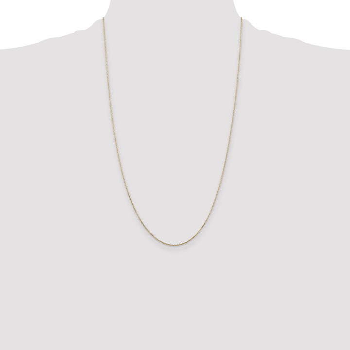 14K Yellow Gold .8mm D.C. Round Open Link Cable Chain 26 Inch