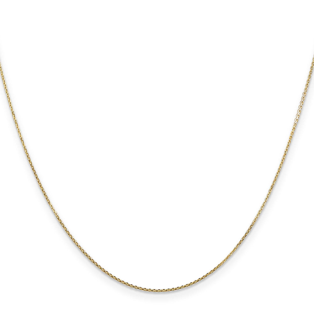 14K Yellow Gold .8mm D.C. Round Open Link Cable Chain 26 Inch