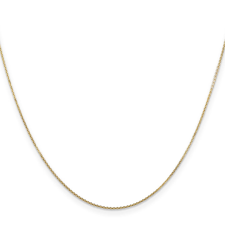 14K Yellow Gold .8mm D.C. Round Open Link Cable Chain 26 Inch
