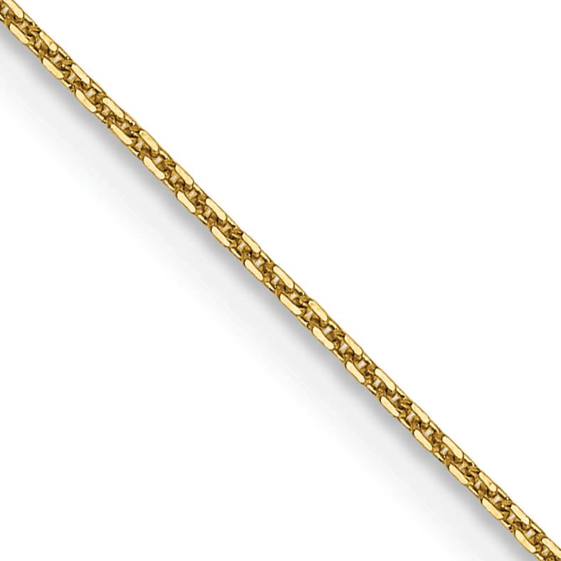 14K Yellow Gold .8mm D.C. Round Open Link Cable Chain 26 Inch