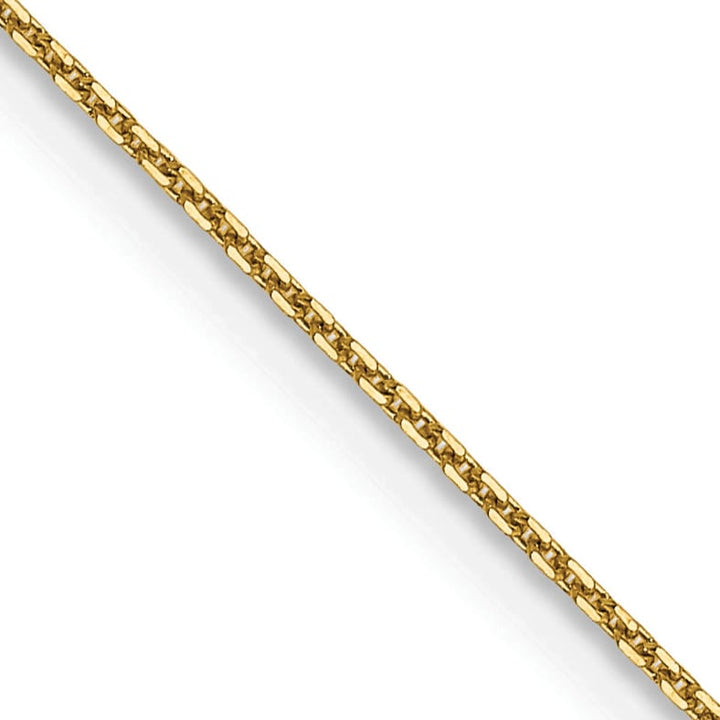 14K Yellow Gold .8mm D.C. Round Open Link Cable Chain 26 Inch
