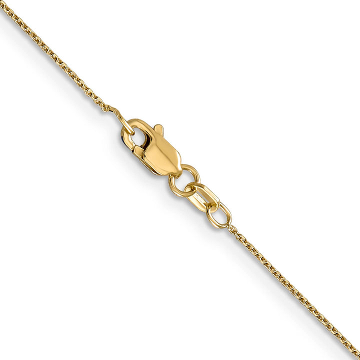 14K Yellow Gold .8mm D.C. Round Open Link Cable Chain 26 Inch