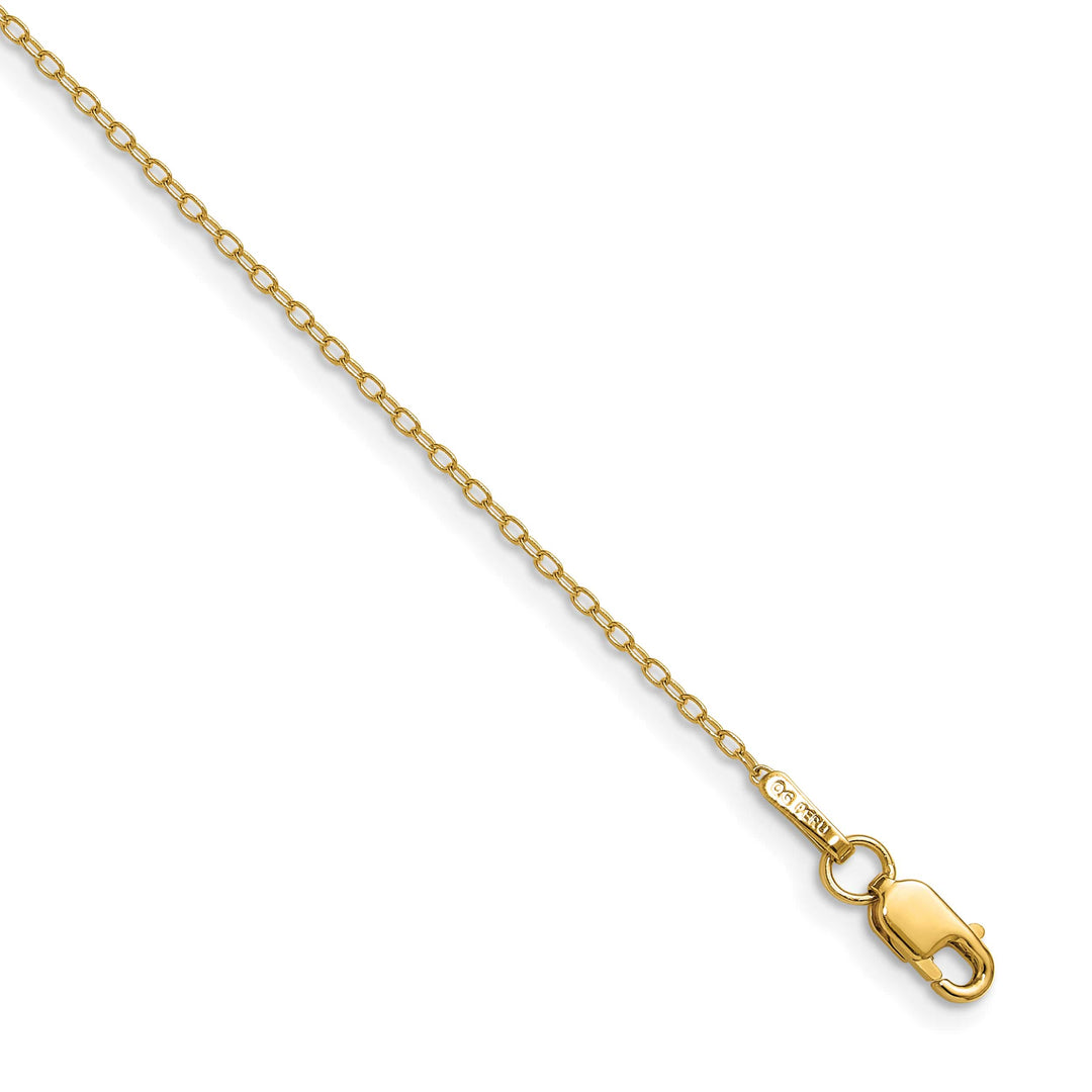 14K Yellow Gold .8mm Forzantine Cable Anklet 10 Inch