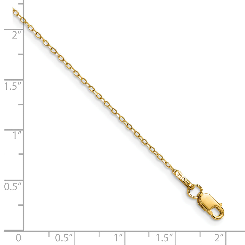 14K Yellow Gold .8mm Forzantine Cable Anklet