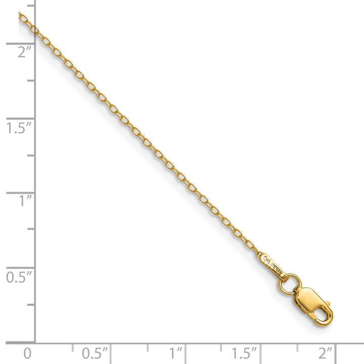14K Yellow Gold .8mm Forzantine Cable Anklet