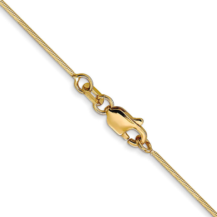 14K Yellow Gold .8mm Octagonal Snake Chain 14 Inch