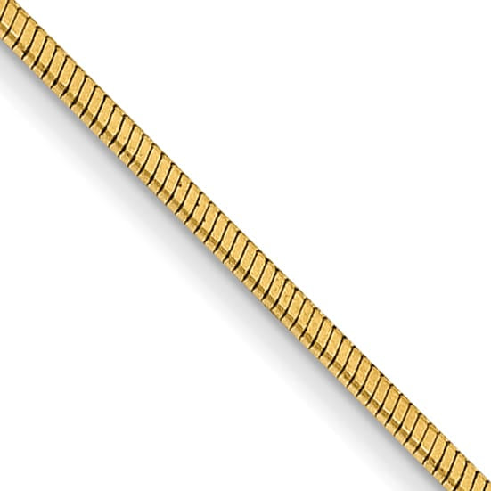14K Yellow Gold .8mm Octagonal Snake Chain 14 Inch