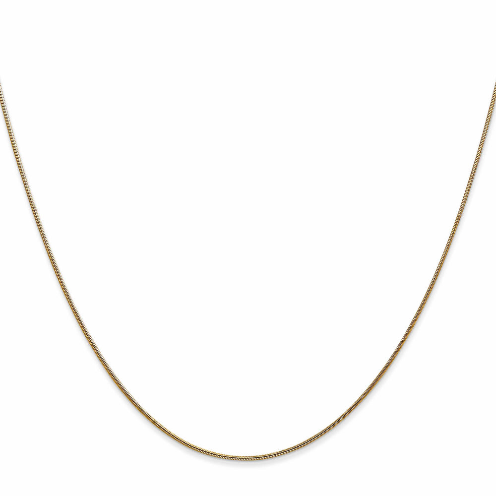 14K Yellow Gold .8mm Round Snake Chain 14 Inch