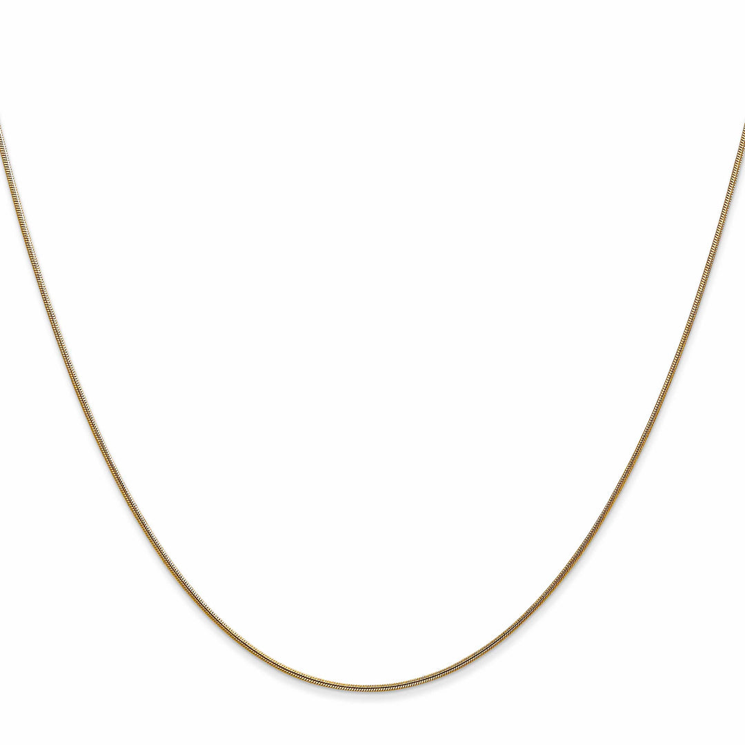 14K Yellow Gold .8mm Round Snake Chain 14 Inch