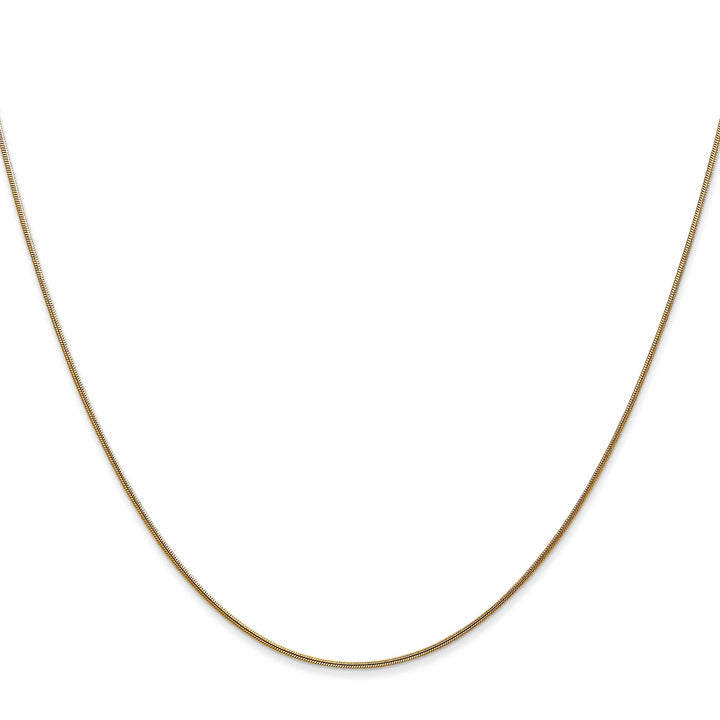 14K Yellow Gold .8mm Round Snake Chain 14 Inch