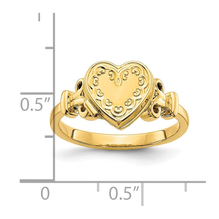 14k Yellow Gold (8x8 mm Photos) 10 mm Heart Locket Ring