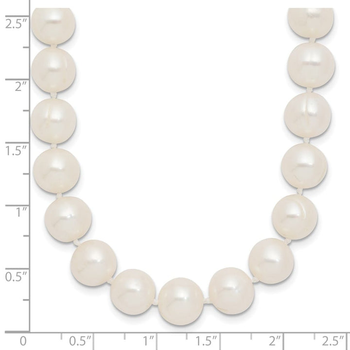 14K Yellow Gold 9-10mm Round White Cultured Pearl 18 inch Necklace