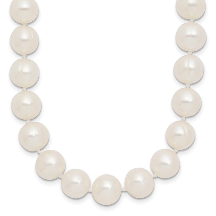 14K Yellow Gold 9-10mm Round White Cultured Pearl 18 inch Necklace