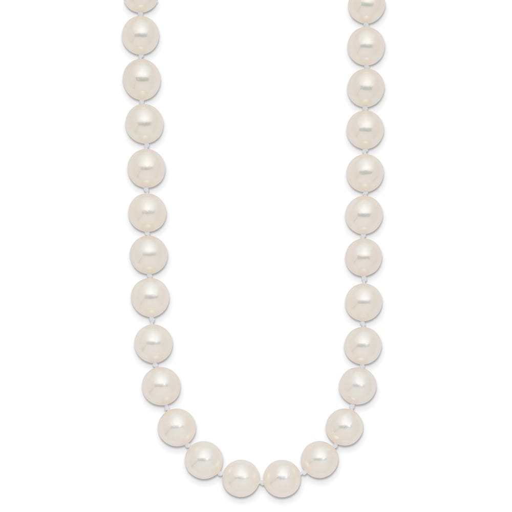 14K Yellow Gold 9-10mm White Akoya Cultured Pearl 19 inch Necklace