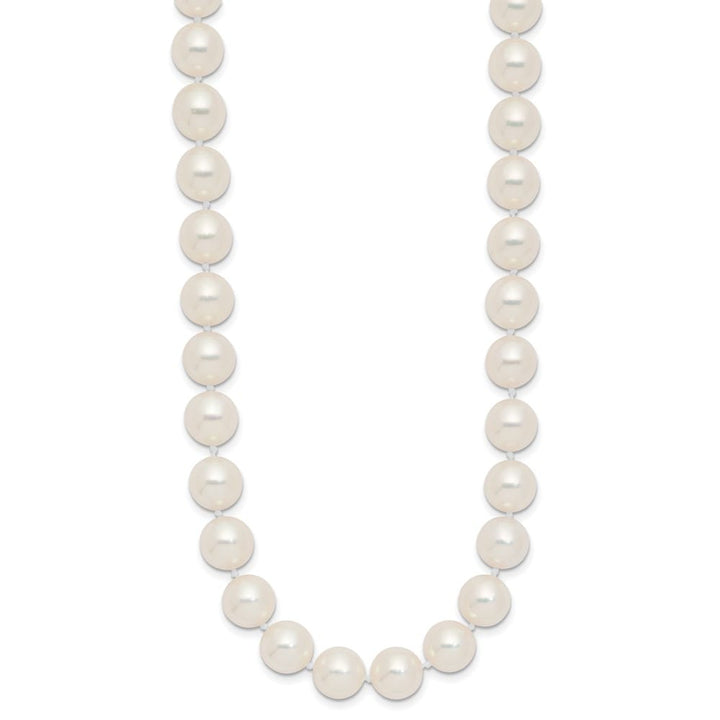 14K Yellow Gold 9-10mm White Akoya Cultured Pearl 19 inch Necklace