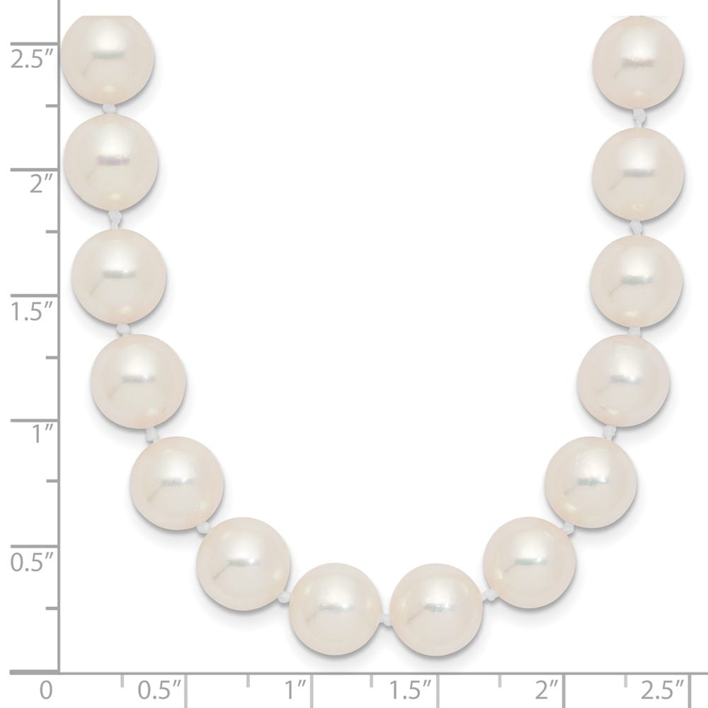 14K Yellow Gold 9-10mm White Akoya Cultured Pearl 19 inch Necklace