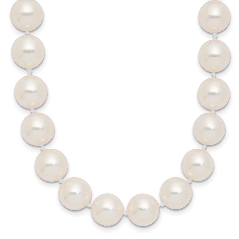 14K Yellow Gold 9-10mm White Akoya Cultured Pearl 19 inch Necklace