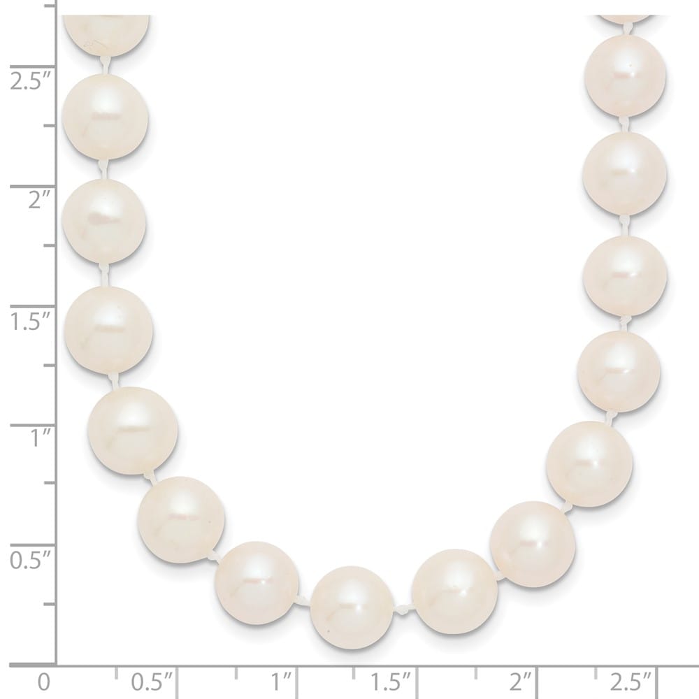 14K Yellow Gold 9-10mm White Round Cultured Pearl 20 inch Necklace