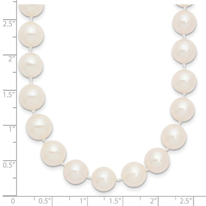 14K Yellow Gold 9-10mm White Round Cultured Pearl 28 inch Necklace